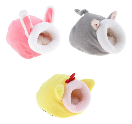 3pcs Invierno Cálido Conejo Guinea Guinea Hamster Casa Cama