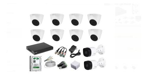 Kit 10 Cámaras De Seguridad Dahua 720phd +dvr 16 Canales 1mp