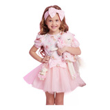 Saia Sort Saia Infantil Feminino Menina Tule Chique Rosa