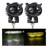 Par Faros Auxiliares Luz Led 80w Doble Color Para Auto Moto