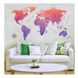 Vinil Decorativo Mapa Vintage Purpuras Pegatina Para Pared