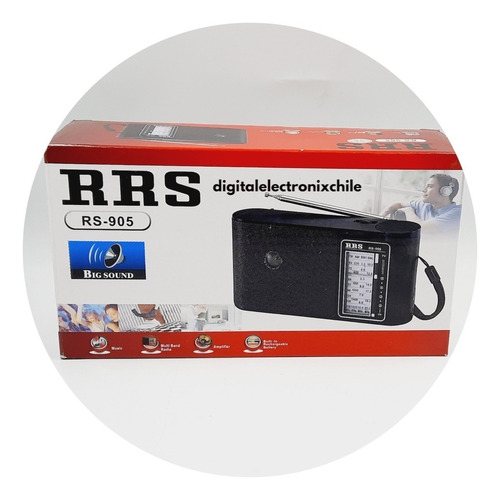 Radio Portatil Rrs Radio Fm/am Recargable/2 Pilas D Aux 3.5