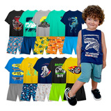 Kit 20 Peças De Roupas Menino Shorts E Camisetas Atacado