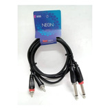 Cable 2 Rca A 2 Plug 6.5 Mono 1.5 Metros Kwc Neon 9009 