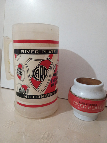 Lindo Lote Jarra/ Jarrón Cervecero + Mate. River Plate 