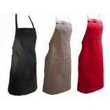 Super Pack De 4 Delantal Gabardina 8oz Con Bolsillo Oferta 