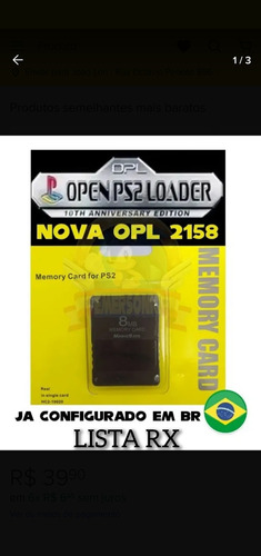 Memori Card Opl Ps2 + 64gb Com 47 Jogos Na Ultima Foto Rx