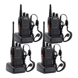 Set 4 Radios Baofeng 888 Mas Audifonos Y Baterias 2.800mah 