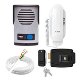 Kit Interfone Agl P100 Fechadura Elétrica +50 Metros De Cabo