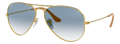 Óculos De Sol Ray-ban Aviator Rb3025l Blue Metal Dourado