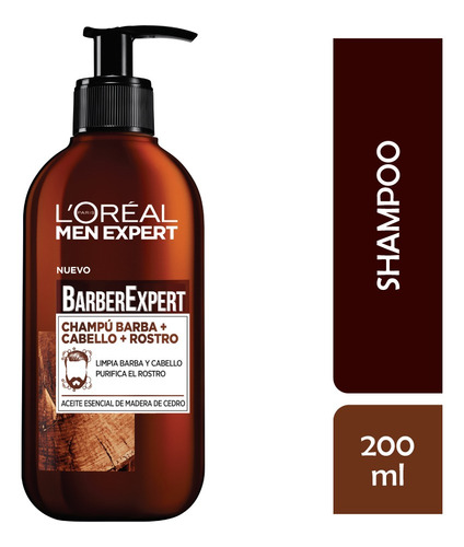 Shampoo Men Expert Loreal Barba Rostro Cabello 200 Ml
