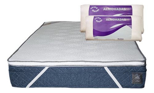 Combo Pillow Viscoelastico 180 X 200 + 2 Almohada Memoria 