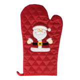 Luva Natalina Para Cozinha Forno Decoração Papai Noel 32cm