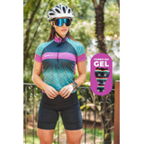 Conjunto De Ciclismo Gel Feminino Roupa Camisa E Bermuda Way