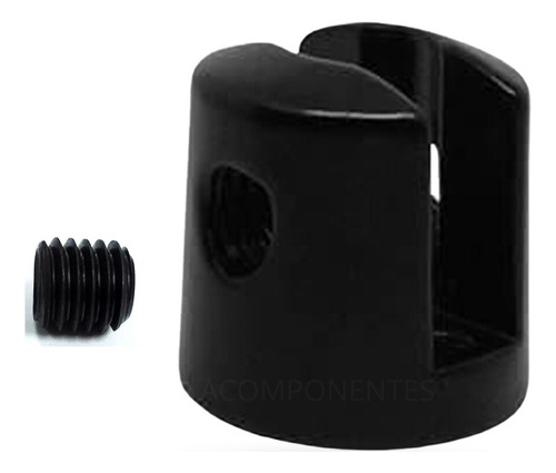 Suporte Fenda Prateleira Vidro Zamac 6mm Preto - 8 Peças