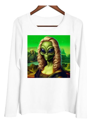 Remera Mujer Ml Marciano Con Peluca Mona Lisa