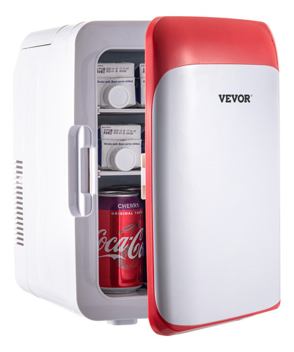 Vevor Mini Refrigerador Pequeño Portátil 12v 45w 10l Rojo