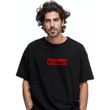 Camiseta Abençoado Oversized Streetwear Trap  P Ao G4