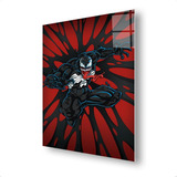 Cuadro Metalico Venom Rojo  Marvel Comics  Arte Aluminio 