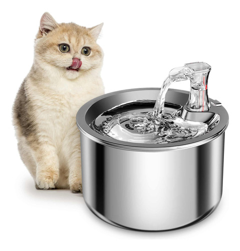 Homtyler Fuente De Agua Para Gatos, Fuente De Agua De Acero