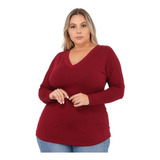 Blusas De Frio Feminina Plus Size Básica Meia Estação Linda