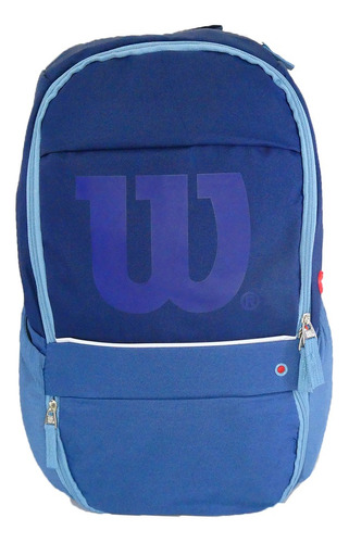 Morral Escolar Mochila Universitaria Bolso Wilson Parrot Color Azul Marino Diseño De La Tela Parrot City