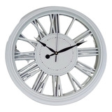 Reloj De Pared Blanco Grande Calado Numeros Romanos 45 Cm 