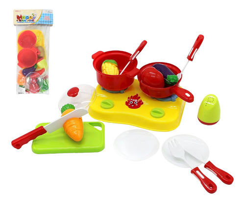 Set Cocina Infantil Frutas Verduras Minichef Didáctico Calid