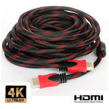 Cable Hdmi Mallado Oro 1080p 4k Doble Filtro 3 Metros