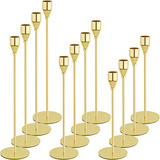 Conjunto De 12 Portavelas Dorados Velas Candelabro, Por...