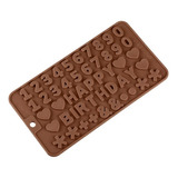 Molde Numeros & Happy - Chocolate -fondant. - Gelatina