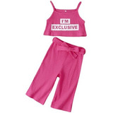 Conjunto Infantil Feminino Menina Cropped Calça Tamanho 6