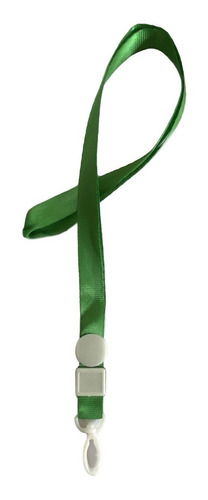 50 Lanyards Verdes 1,5x45cm Gancho Plastico Portacredencial 