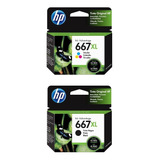 Cartuchos Hp 667 Xl Negro Y 667xl Color Originales