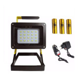 Refletor Led Recarregável 100w Holofote + 3 Baterias Extras