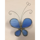 Mariposa Azul  Elaborada En Vitral