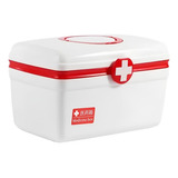 Caja Organizadora De Medicina De Doble Capa / Gran Capacidad Color Rojo