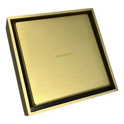Coladera Cuadrada Castel Inoxidable Dorado Antiolor para Baño 10x10 cm | Envío gratis