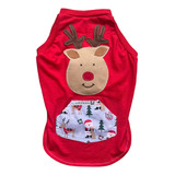 Roupas Cães Lolô-cachorro- Macho- Natal Vermelho Rena - Pet 