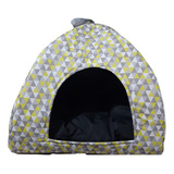 Cama Toca Pet Casinha Cabana Triângulo Cães Gato Almofada M Cor Triangulo Amarelo