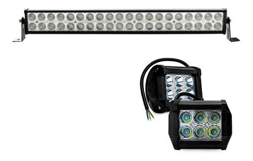 Barra 40 Leds Y Par Faro 6 Led Dually Universal 4x4