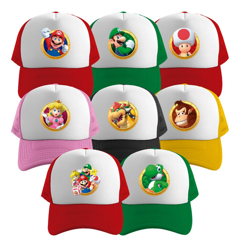 14 Gorras Trucker Mod Personajes De Mario Bros Mayoreo