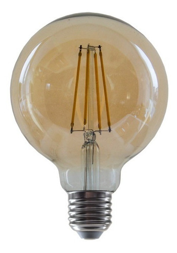 Lámpara Led Vintage Globo G95 Filamento 8w Ambar E27 Deco