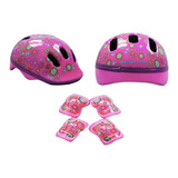 Casco Benotto Child Kit M (52-56cm) Con Coderas Y Rodilleras Color Rosa Talla M (52-56 Cm)