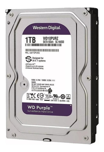 Hd 1tb Sata3 Western Wd Purple Intelbras Cftv Dvr Wd10purz