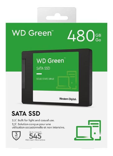 Disco Sólido Interno Western Digital Wd Green Wds480g2g0a 480gb Verde Original Lacrado