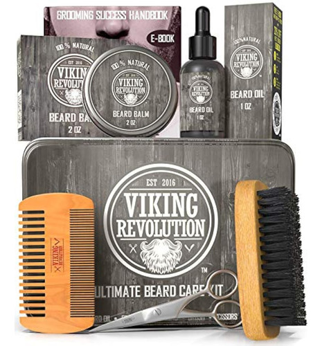 Viking Revolution Kit Para El Cuidado De La Barba Para Hombr