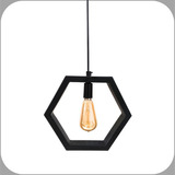 Pendente Lustre Iluminação Estilo Decor Industrial 26x26 Cor Preto