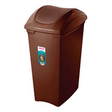Lixeira 40l Seletiva Marrom Lixo Orgânico Tampa Basculante
