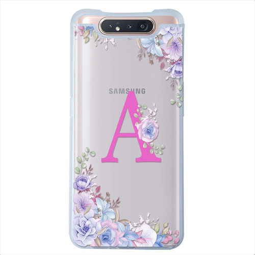 Funda Para Galaxy Antigolpes Flores Personalizada Tu Inicial